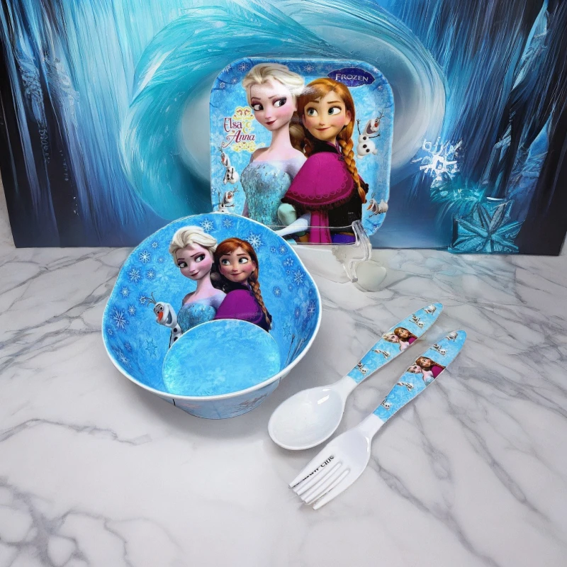 卡通儿童专用餐具套装防摔宝宝吃饭碗水果盘筷子叉子