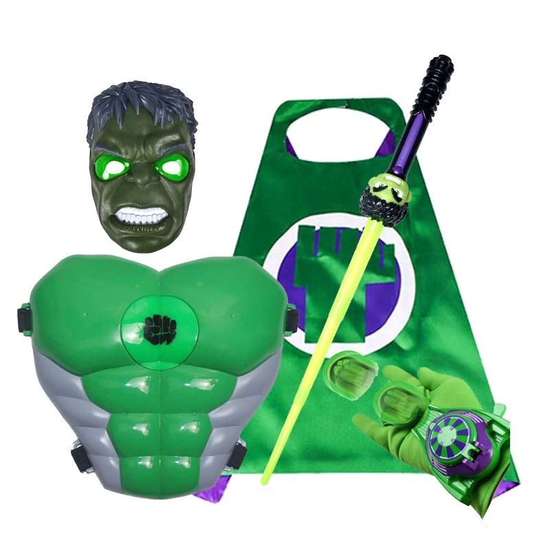 圣诞节绿巨人面具手套儿童扮演套装披风玩具