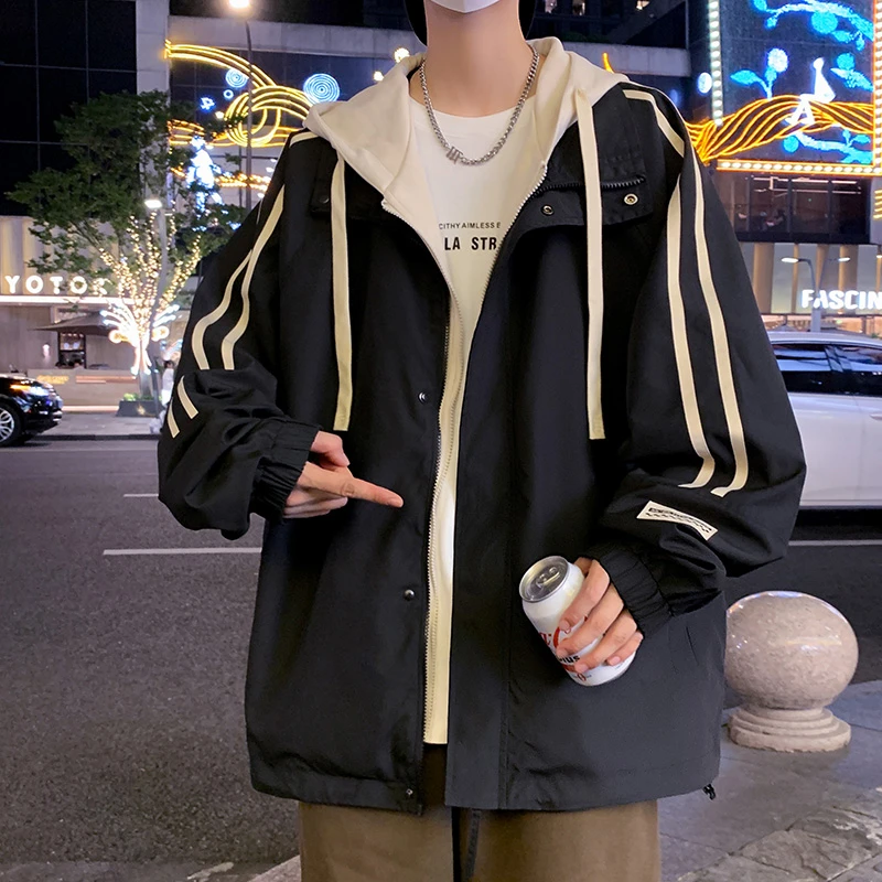 迈特优夹克外套男士秋季新款宽松美式潮牌港风上衣 6039