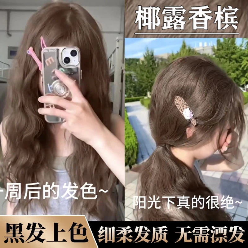 【博主同款】椰露香槟色染发剂植物纯天然自己染发膏天然同款色推荐