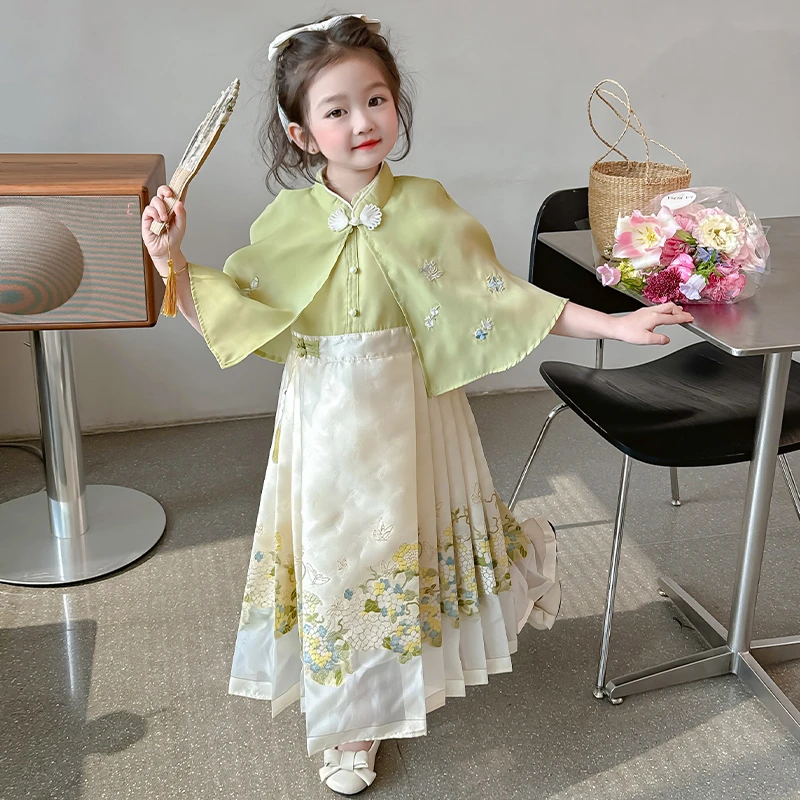 女童套装2025新款春秋款小女孩国风中式两件套女宝宝时髦洋气秋装