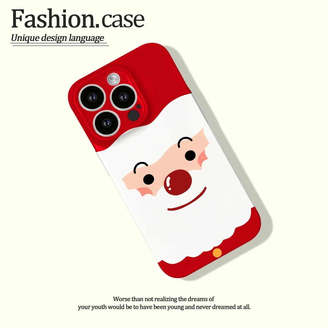 适用于苹果华为OPPO小米VIVO简约时尚圣诞老人软菲林手机壳1N041