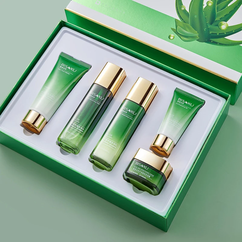 【妍茜严选】尚秀芦荟凝胶五件套补水保湿套盒修护淡纹化妆品套装
