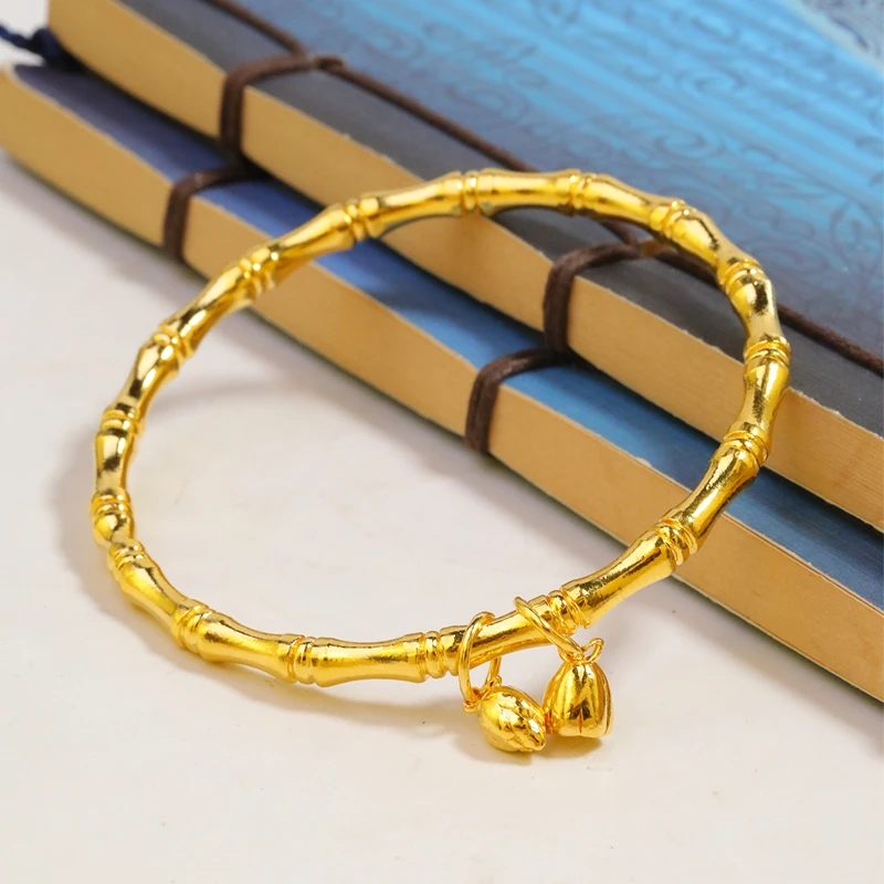 足银手镯 足银手镯女竹节镯子百搭气质经典时尚手工精美轻奢