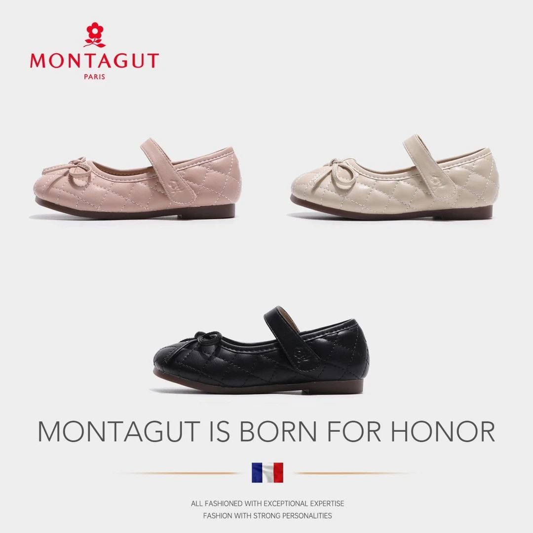 MONTAGUT梦特娇女童皮鞋2024春季新款儿童演出鞋春秋时尚软底浅口