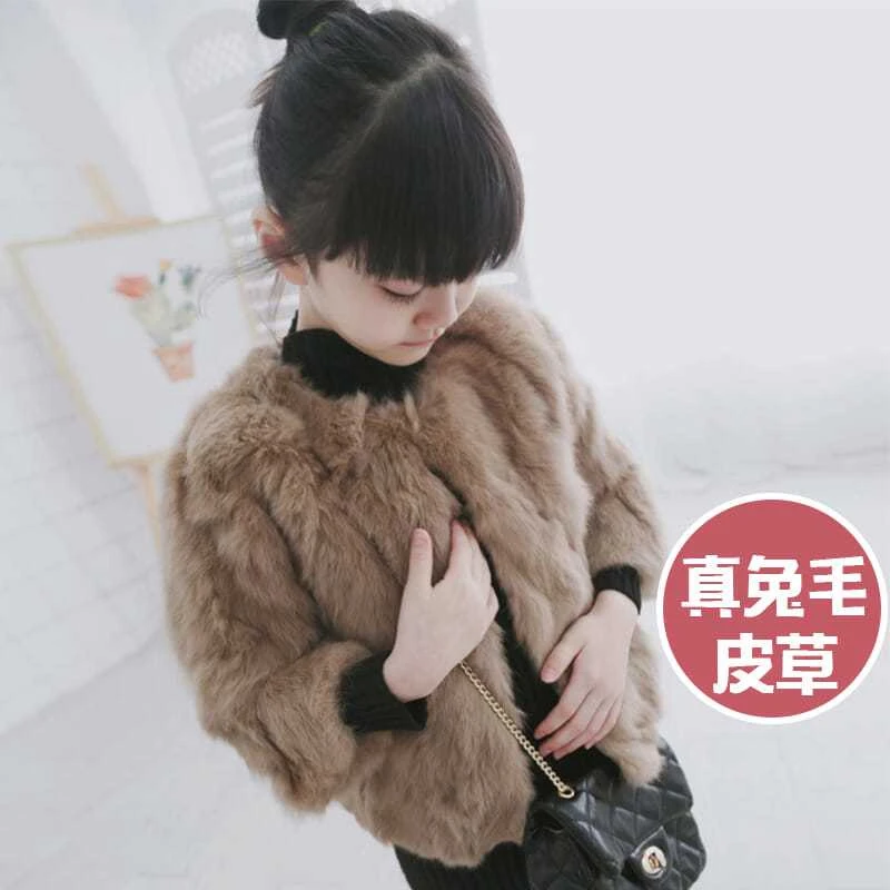 女童獭兔毛皮草外套秋冬装儿童超洋气加厚宝宝2025新款韩版童装