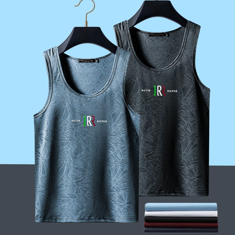 2026夏季新款男士运动健身冰丝背心潮流男士跨栏无袖坎肩超薄汗衫
