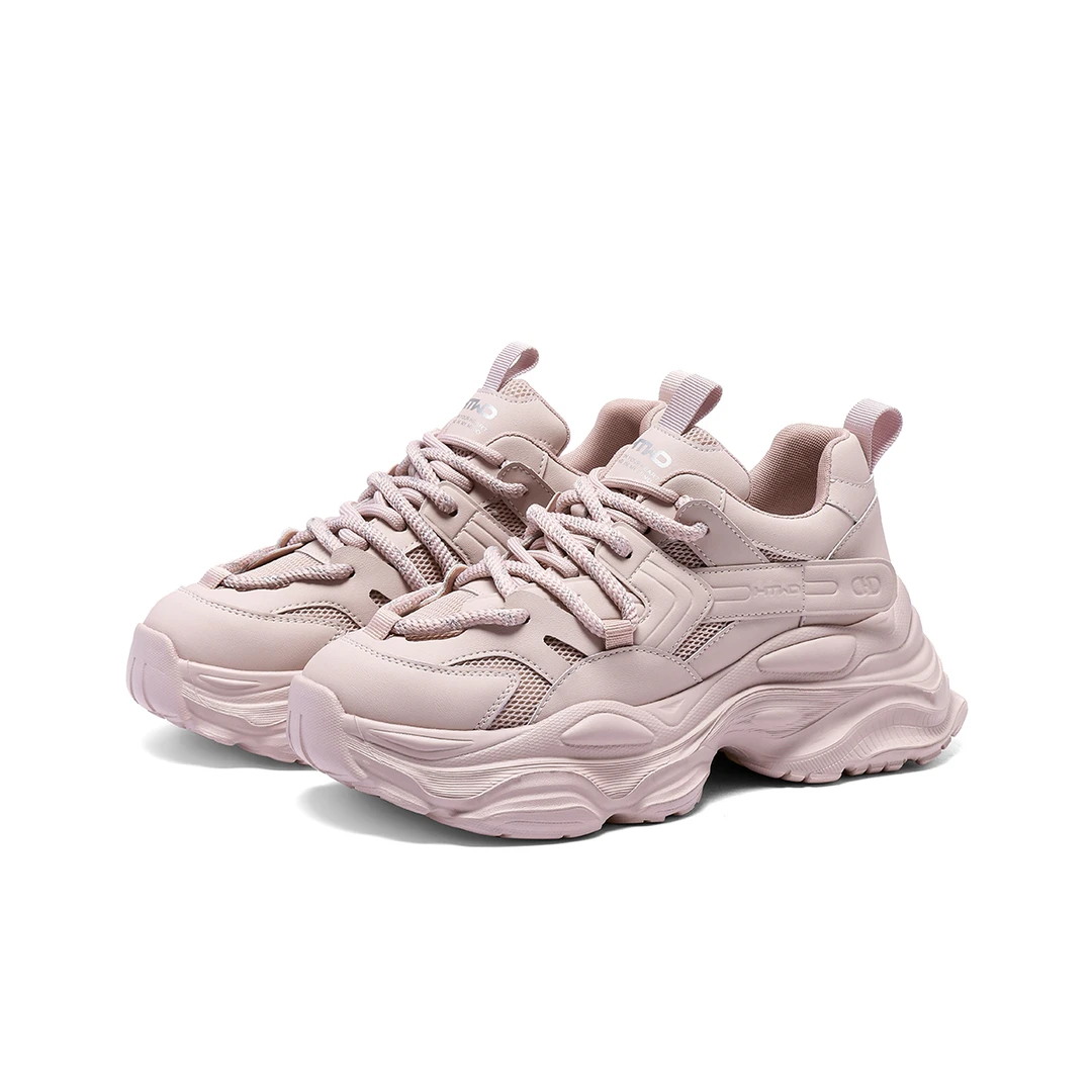 热风2025爆款休闲老爹鞋女款显脚小百搭春秋厚底增高轻便运动鞋女