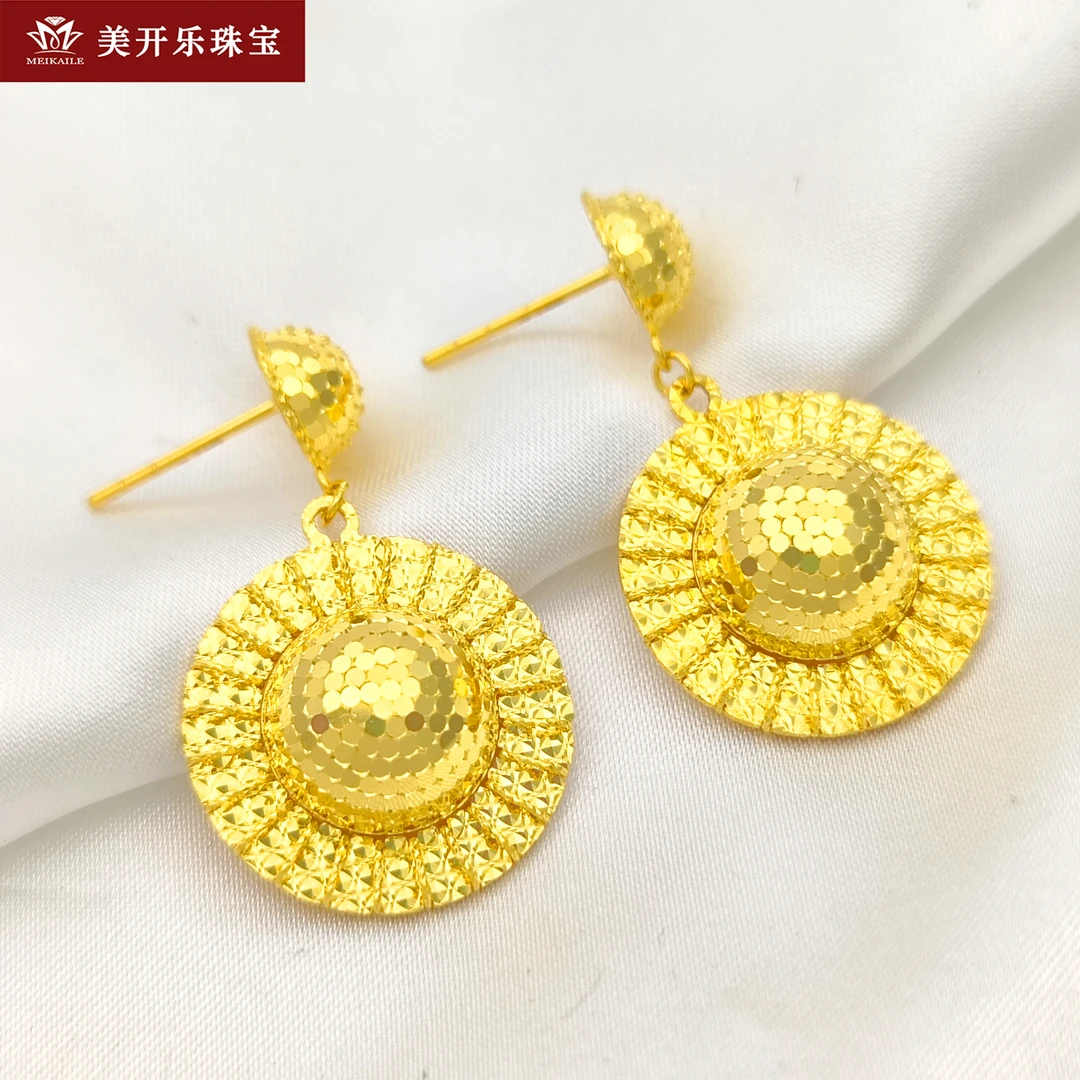#7360美开乐黄金耳饰蹦迪耳钉时尚5D足金999首饰直播按克计价女款