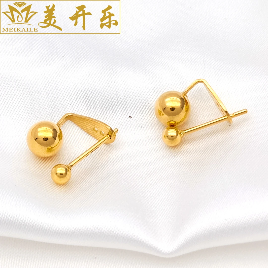 (#7134)美开乐珠宝黄金999足金双金球耳针简约时尚款黄金首饰直播