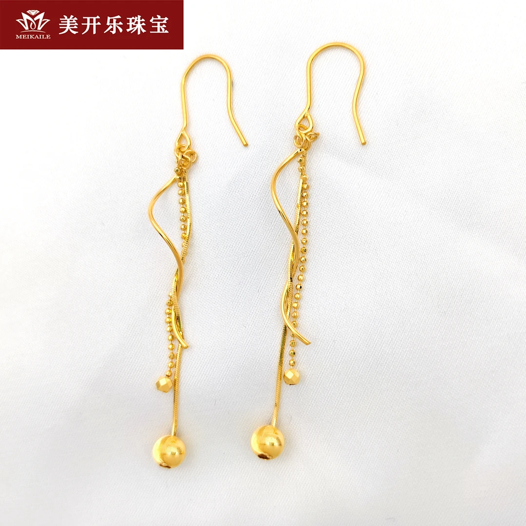 767美开乐珠宝黄金耳钩猫眼流苏简约百搭女士款按克计价黄金直播
