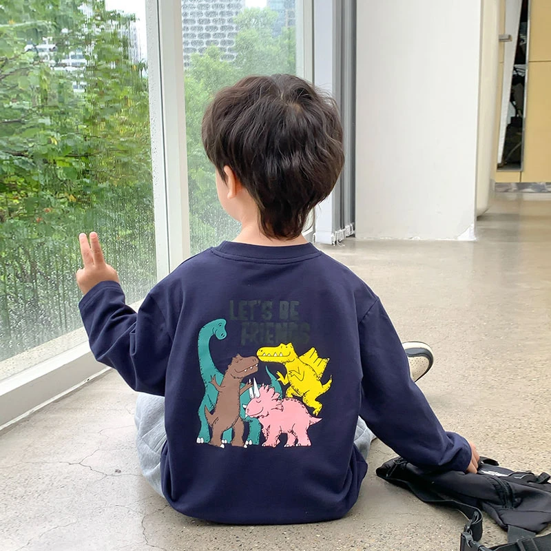 儿童打底衫男童长袖t恤洋气小童秋装宝宝秋季薄款男孩内搭春秋款