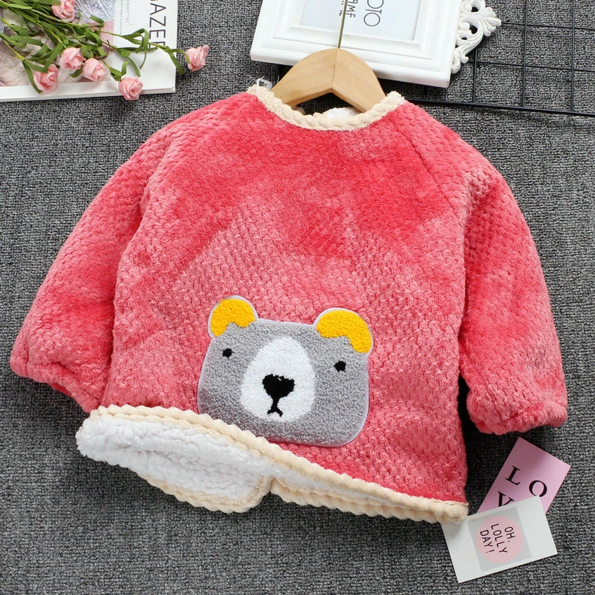 【童梦缘】洋气宝宝罩衣加绒加厚反穿衣宽松罩棉袄外穿保暖围兜吃饭