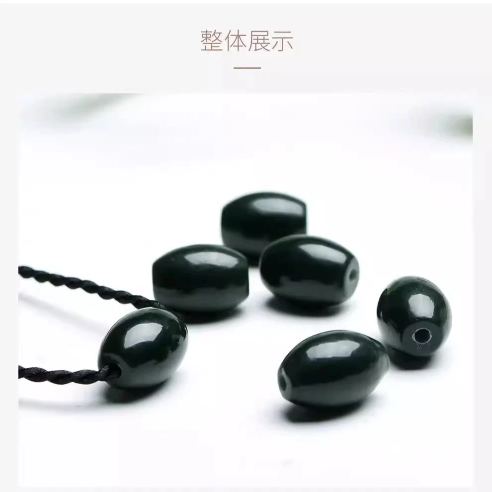 和田玉青玉路路通吊坠女黑青玉转运珠玉石玉坠男款单珠项链玉挂件