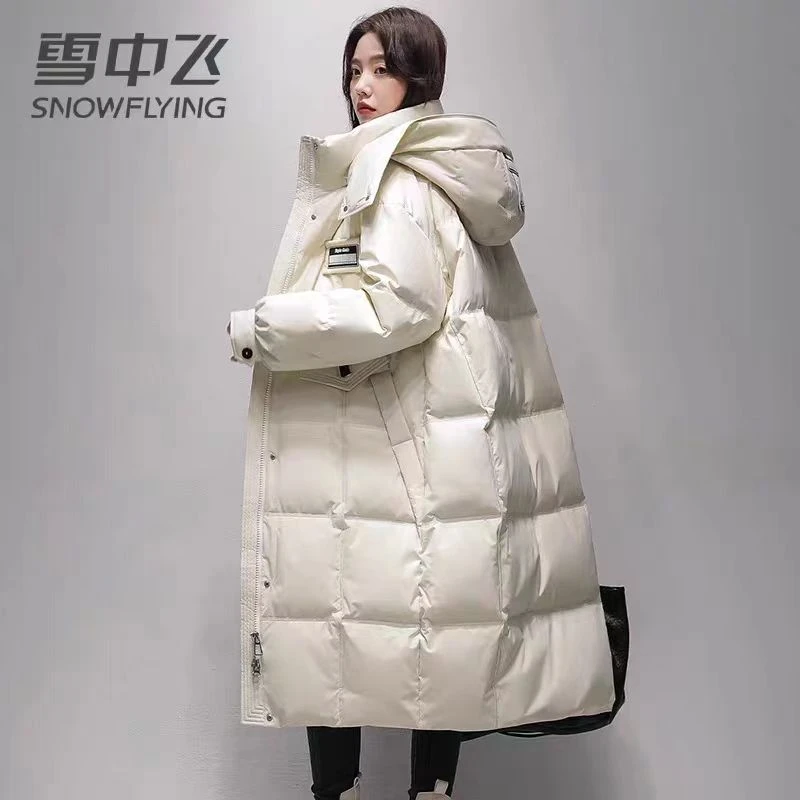 SNOW FLYING/雪中飞冬季时尚爆款长款羽绒服女宽松保暖防寒737