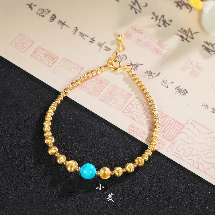 18K金绿松猫眼金珠手链（多样性发货）G9511