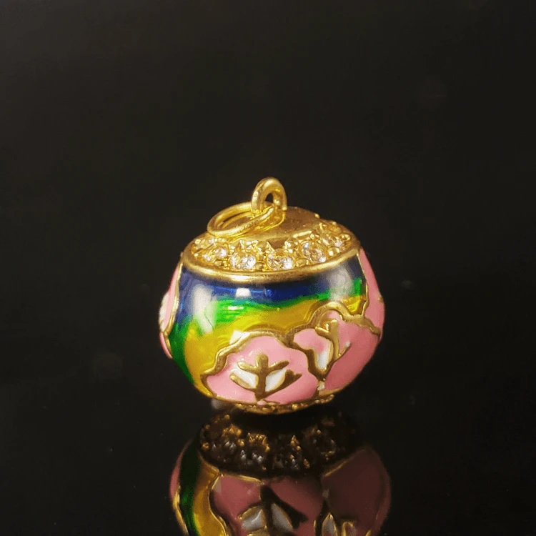只此青绿・18K金烧蓝锦绣山河转运珠配件 G7688