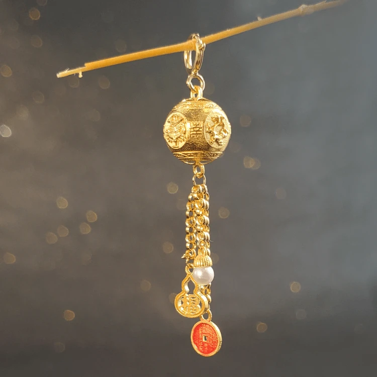 18K金*烧蓝四面神兽吊坠 万能扣 G7828