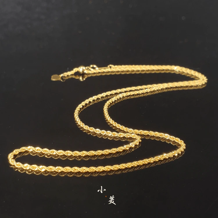 18K金麻花链项链50CM G8355