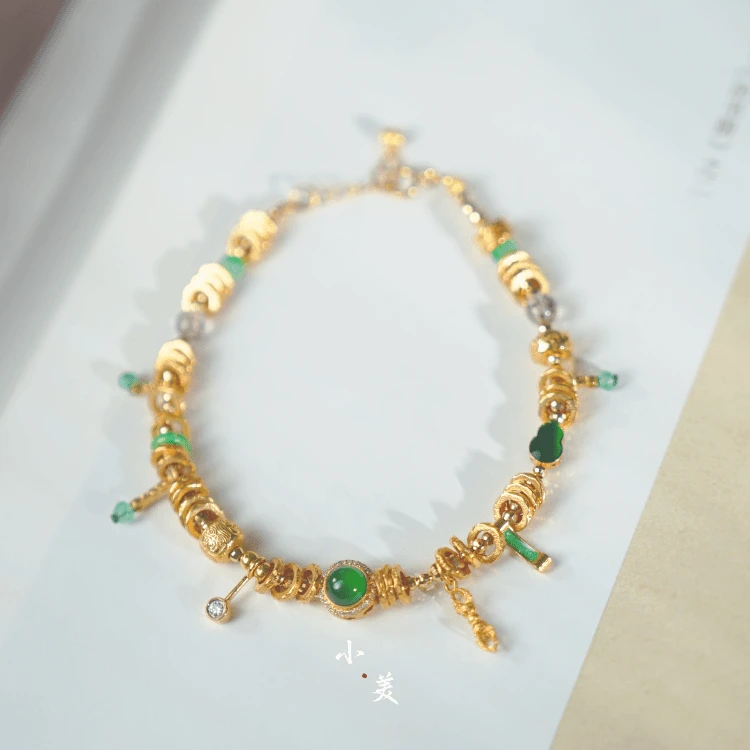 18K金翡翠盘缠手链（多样性发货）G9313