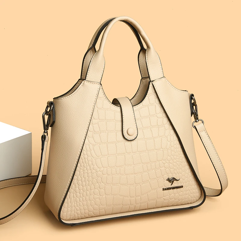 米琦袋鼠洋气百搭中年妈妈女士简约手提包2024新款时尚单肩斜挎包