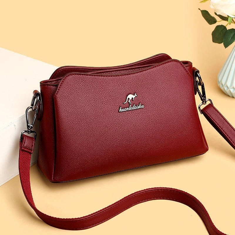 米琦袋鼠洋气简约中年女士妈妈包2025新款大气时尚复古单肩斜挎包