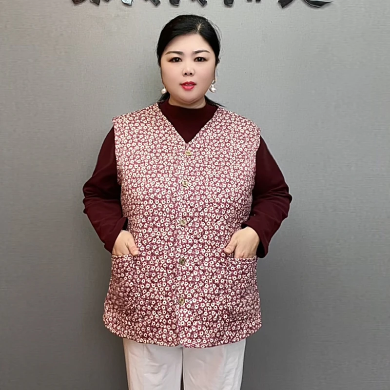 【擎苍鹰】秋冬季新款百搭加肥加大妈妈装显瘦外穿中老年加绒马夹女