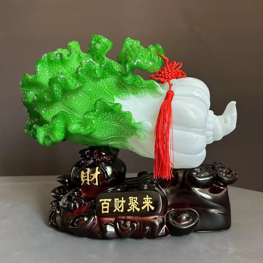 特大款百财聚来白菜摆件家居客厅装饰品收银台工艺品JF玄关新房