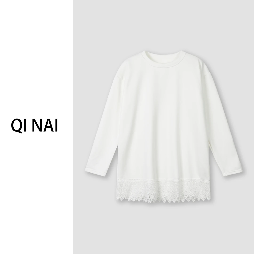 七奈推荐 【花绒】时尚百搭宽松花边设计感保暖卫衣QN11874