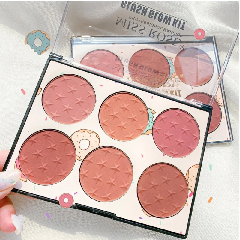 六色腮红盘平价学生晒红女高光修容三合一体组合持久裸色盘膏爆款