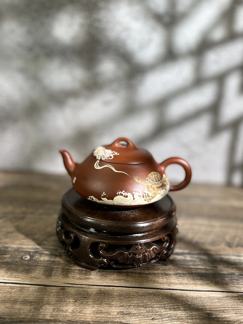 【雅器】坦然龟·汉棠石瓢  /朱泥/180cc
