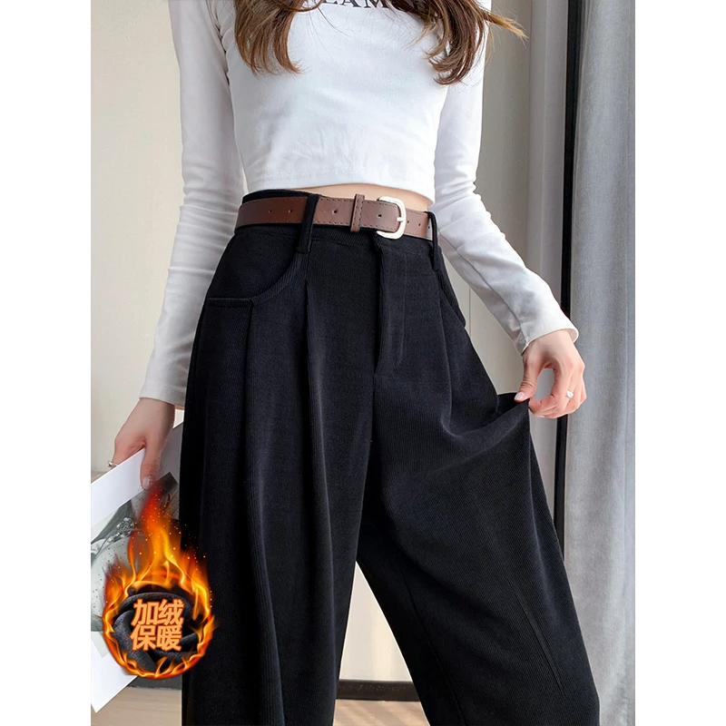 2025秋冬季新款宽松阔腿裤高腰时尚百搭垂感拖地时尚显瘦直筒裤女