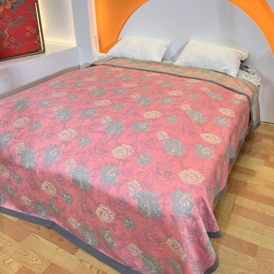 金枝玉叶2.3*2.5米 防滑纯棉床盖四季通用可机洗床单母亲节礼物