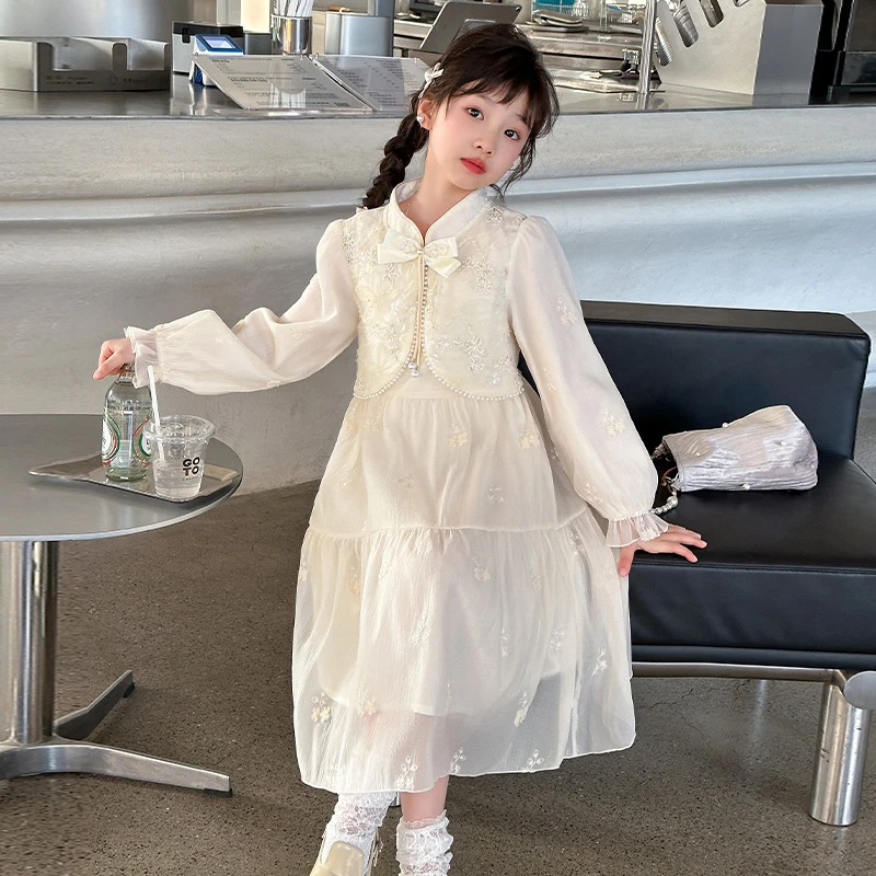 女童连衣裙秋装2024新款洋气中式裙子儿童装春秋季国风汉服公主裙