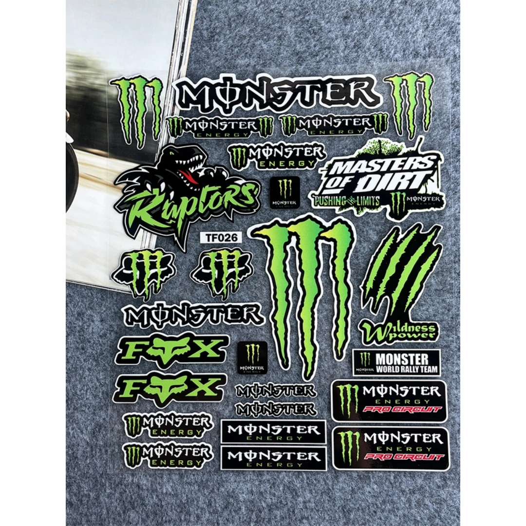 反光魔爪贴纸川崎摩托车滑雪板电动自行车贴汽车改装鬼爪头盔贴花