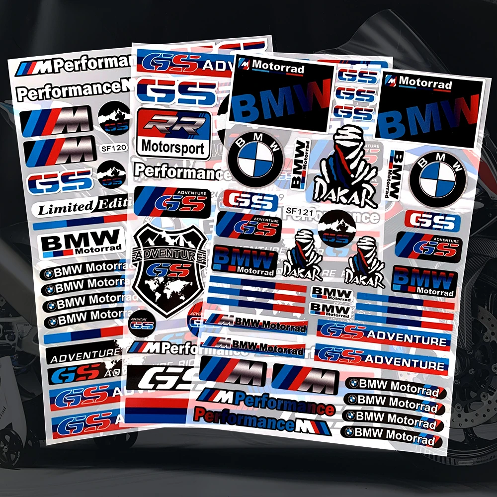 适用宝马摩托车创意贴纸改装防水三箱水鸟车身贴头盔贴BMW标志贴
