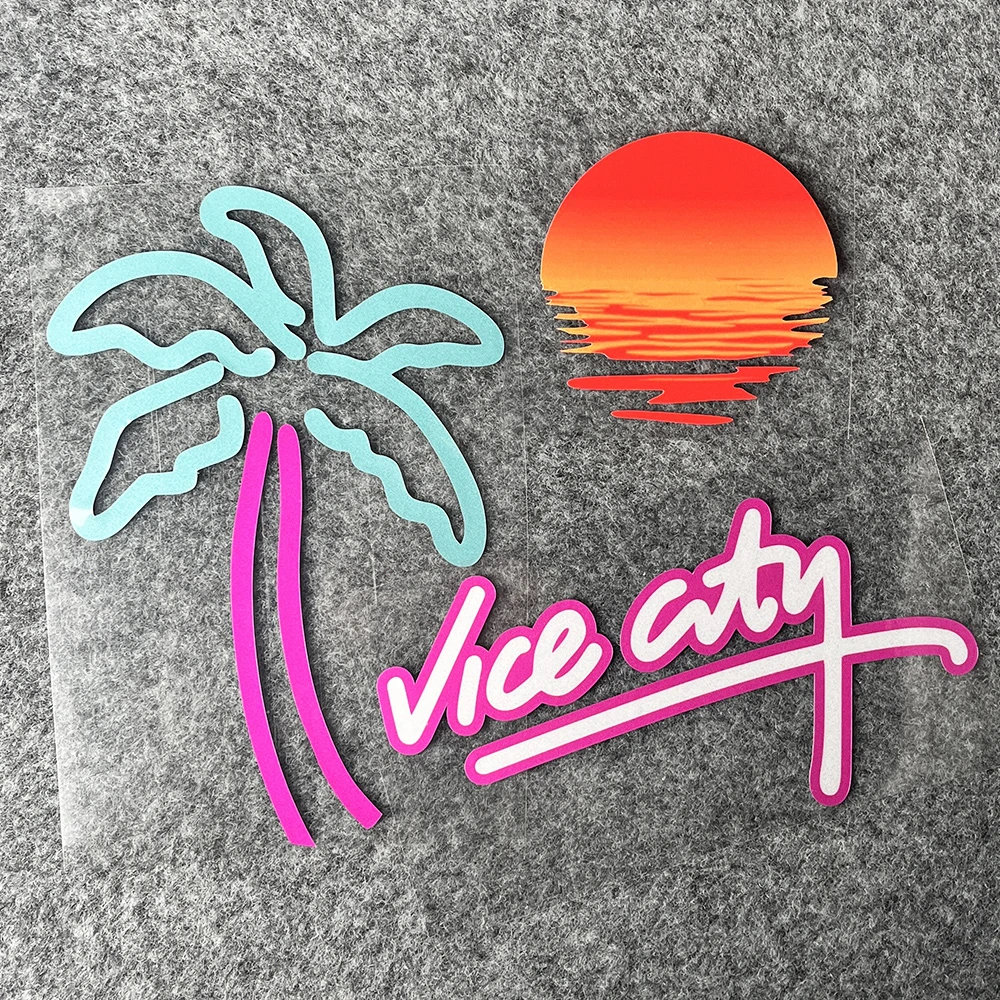 汽车贴纸复古落日余晖夕阳车窗贴防水趣味电动车摩托卡通反光贴纸