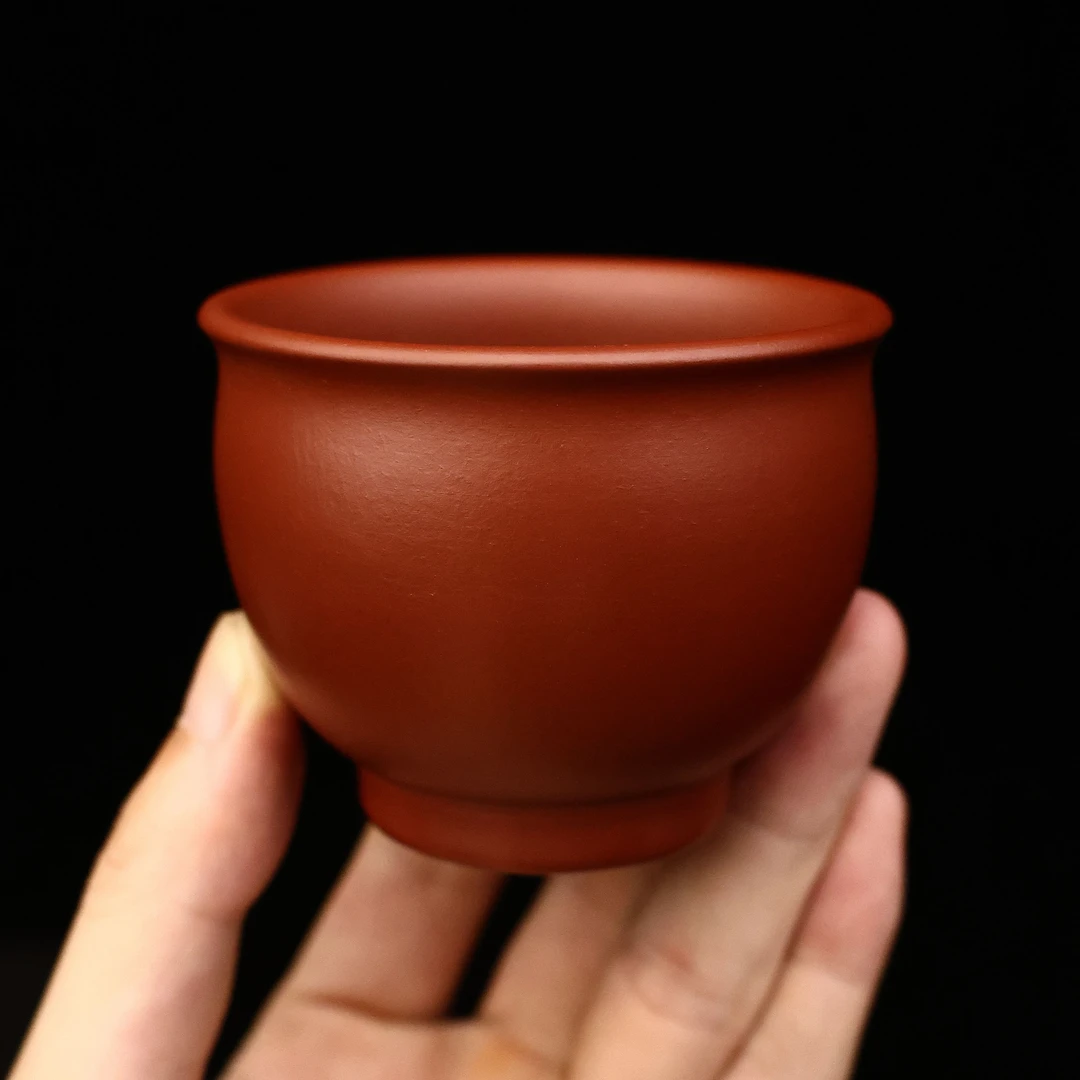 宜兴原矿朱泥紫砂主人杯纯手工加厚茶道茶具茶杯品茗杯全手大红袍