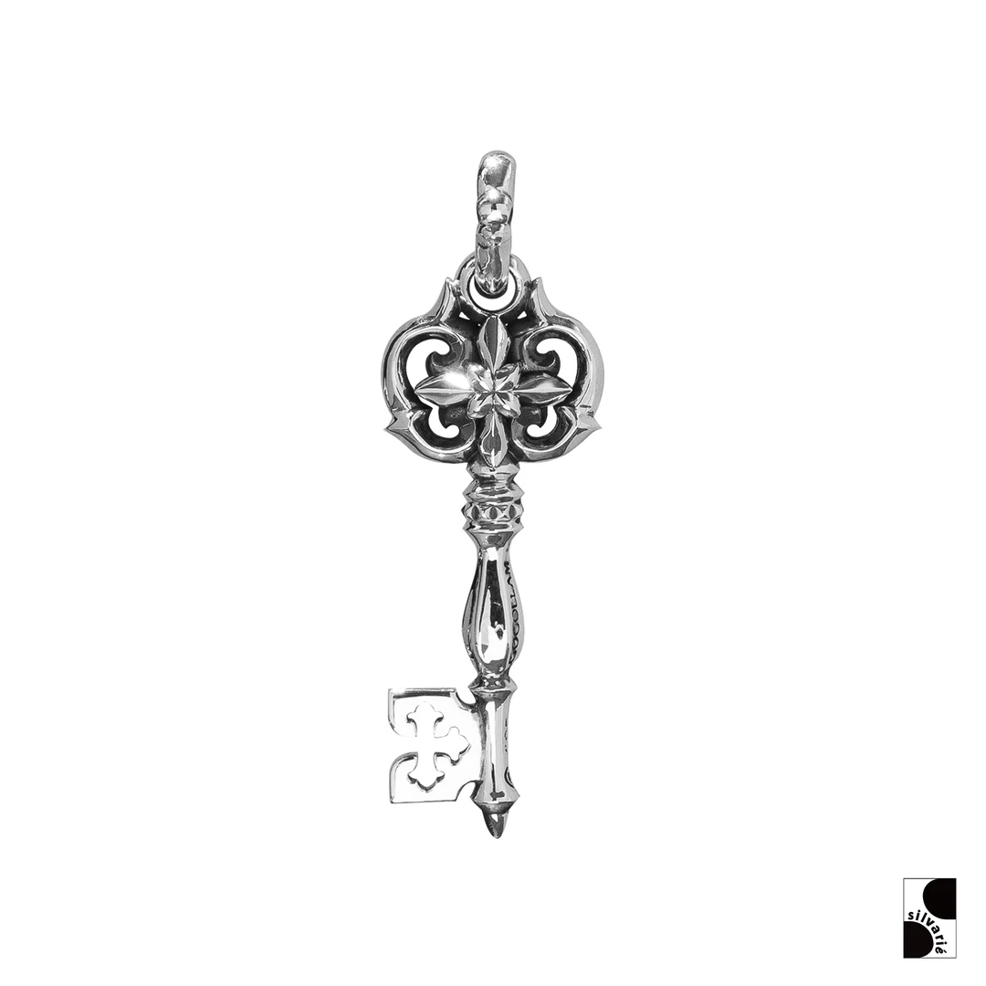 吊坠925银 =silvarie=GOGOLLAM 纯银设计感鸢尾钥匙小众吊坠男女