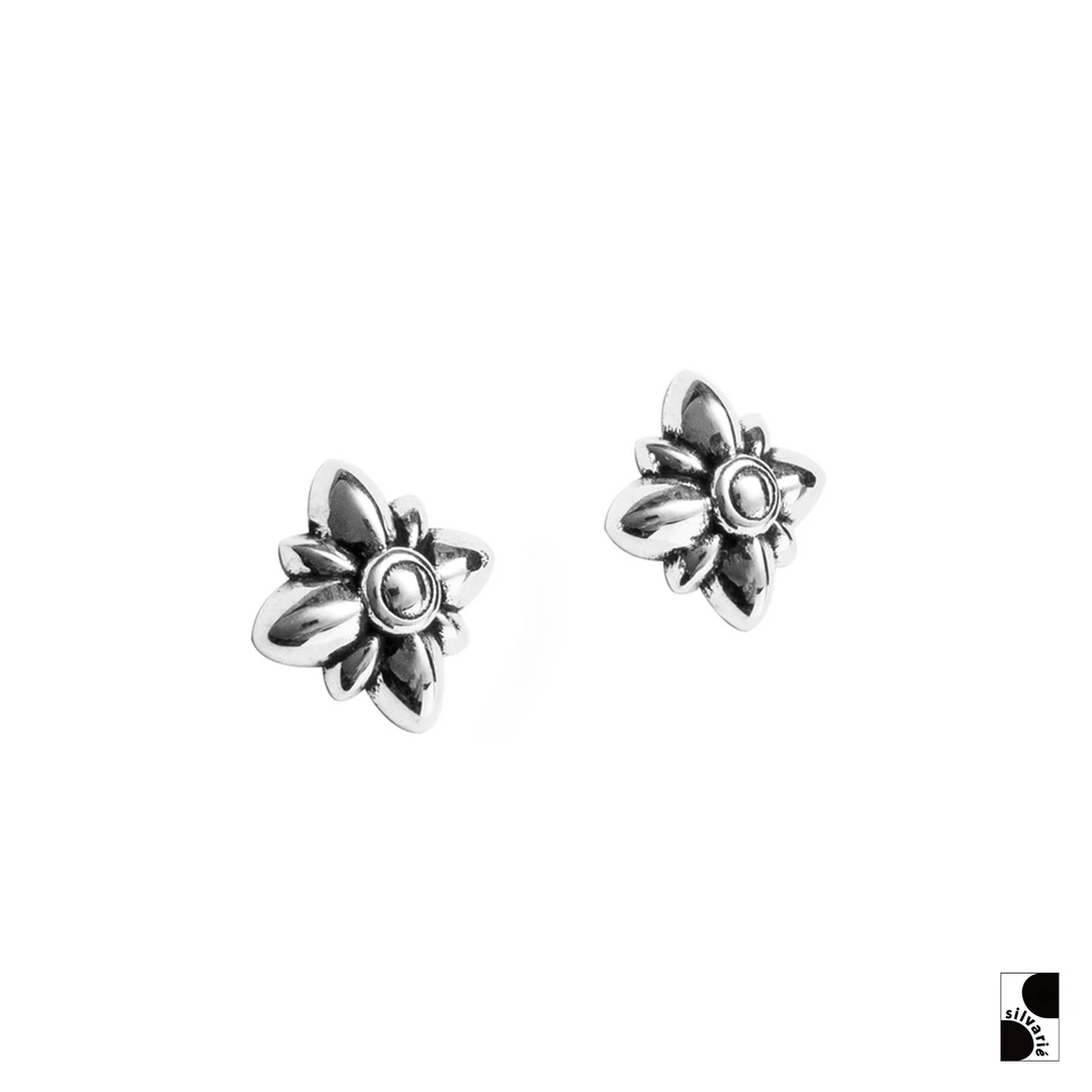 925银耳饰 =silvarie=GOGOLLAM 小众简约 双十字立体纯银耳钉男女