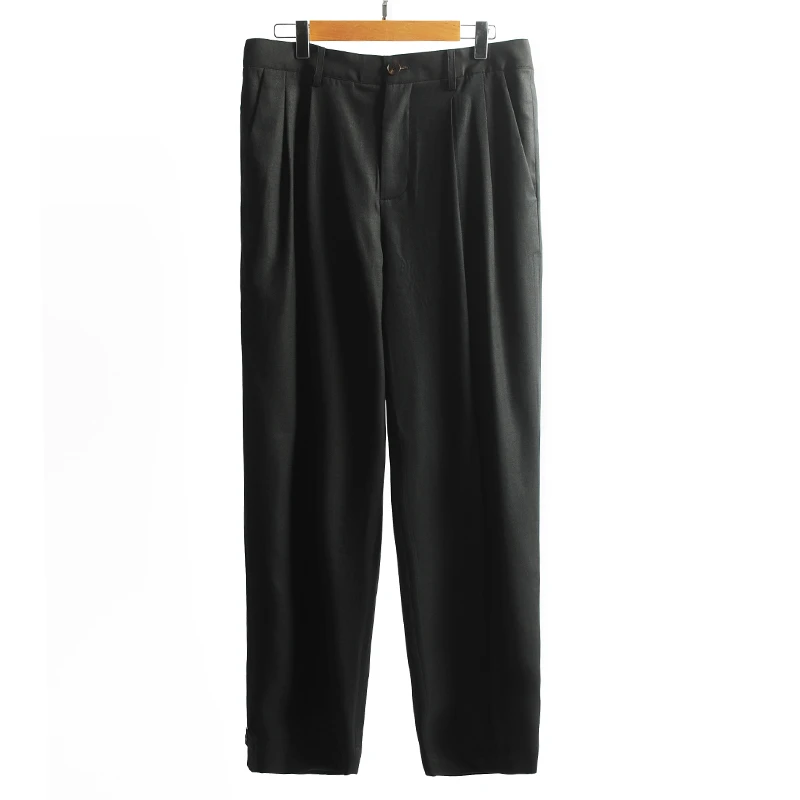 23C533-2【男款】新款桑蚕丝弹力香云纱休闲长裤萝卜裤阔腿裤男装