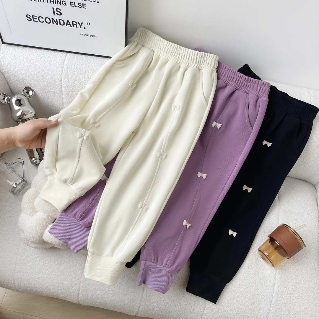 女童春秋运动裤薄款儿童休闲裤秋季甜美女宝宝公主长裤子百搭洋气