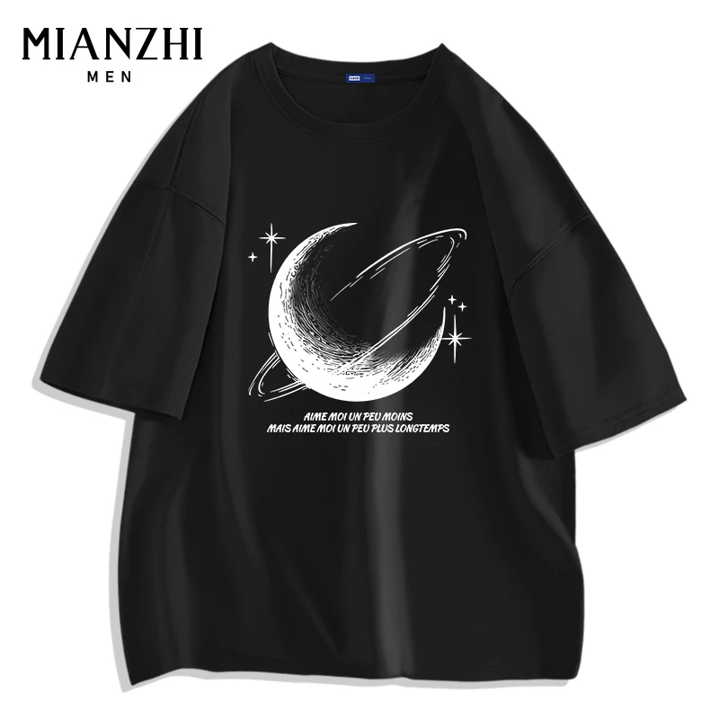 棉致美式复古t恤男短袖夏季纯棉宽松透气加大码潮牌上衣打底衫男