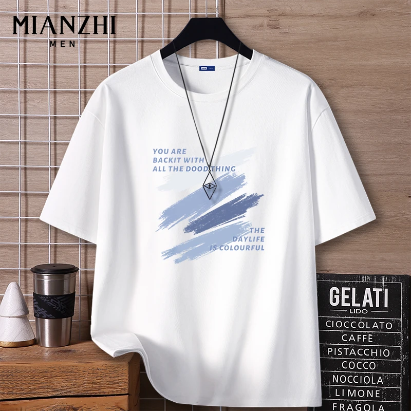 棉致美式纯棉短袖T恤男夏季新款简约潮流半袖小众高级感百搭t恤男