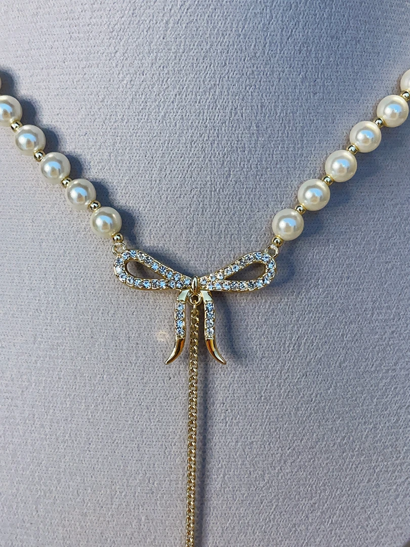 铜合金仿珍珠项链 唯美小圆珠珠项链