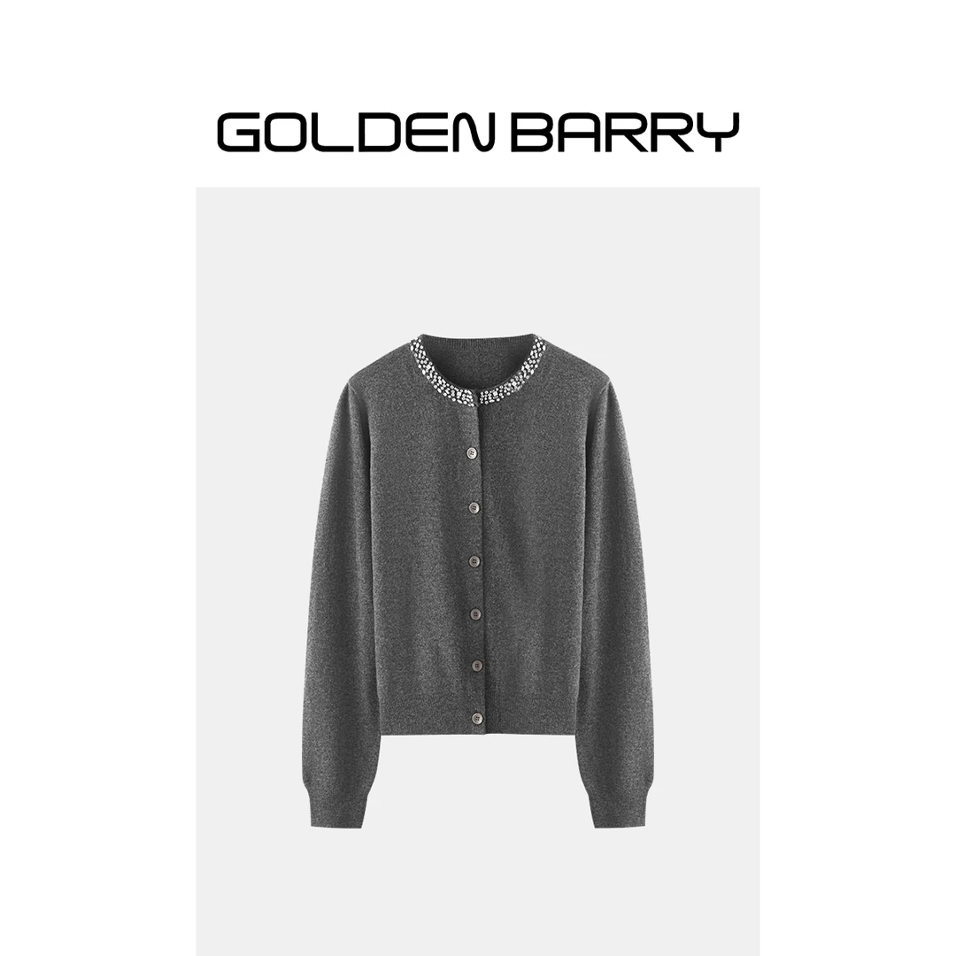 GOLDENBARRY|241191气质钉钻毛衣开衫