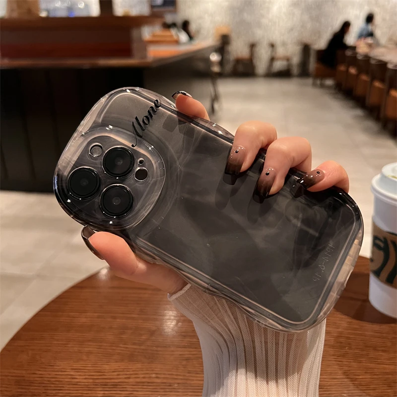 适用iPhone14promax手机保护壳新款15pro晕染水墨12波浪气垫13