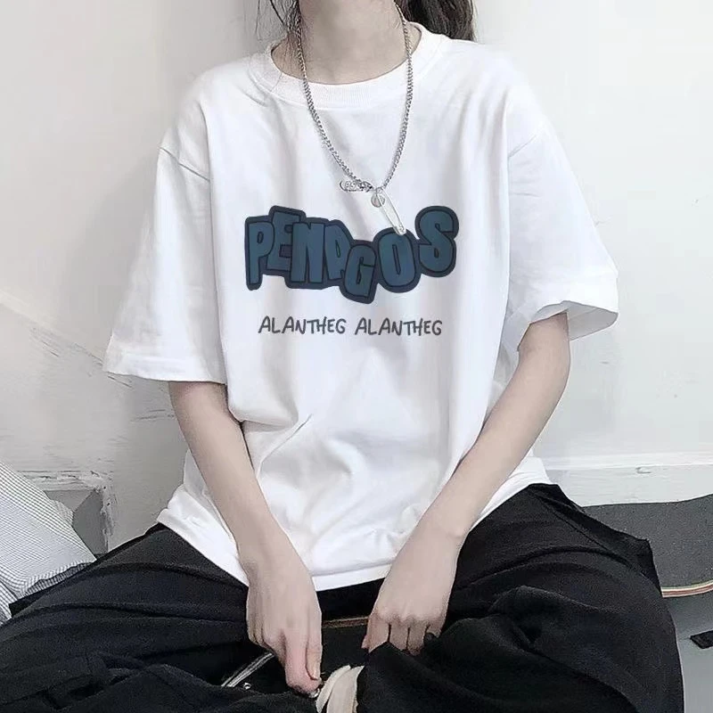 新款潮流短袖T恤男女同款情侣款H6117-字母PS