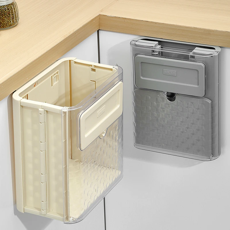 厨房垃圾桶壁挂式家用新款厨柜门专用折叠收纳桶卫生间轻奢档优品