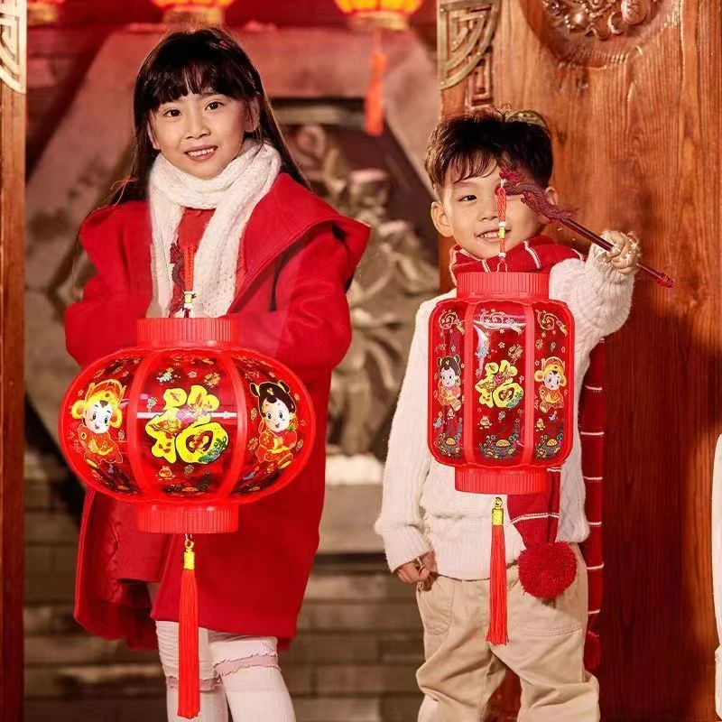 春节元宵手提灯笼批发过年儿童发光玩具中式灯笼年货摆摊地摊货源